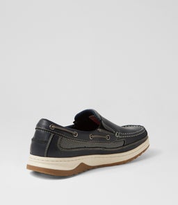 GULLY CF NAVY PULL UP LEATHER