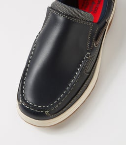 GULLY CF NAVY PULL UP LEATHER
