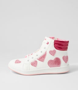 203246 DIZZY HI JNR CK WHITE GLITTER MULTI SMOOTH