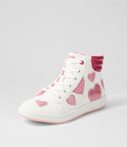 203246 DIZZY HI JNR CK WHITE GLITTER MULTI SMOOTH