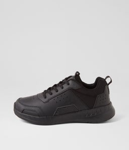 HENDRIX JNR LACE MC CK BLACK LEATHER