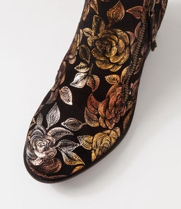 ZALEN DF GOLD FLORAL SUEDE