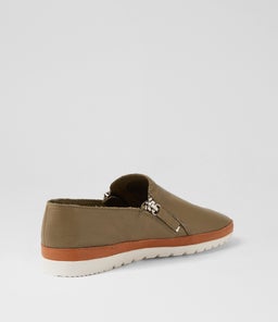 ASHLI DF KHAKI DK TAN LEATHER
