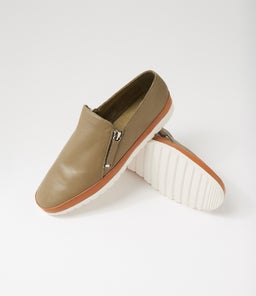 ASHLI DF KHAKI DK TAN LEATHER