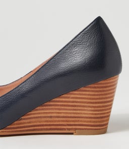 LESPIE DF NAVY NATURAL HEEL LEATHER