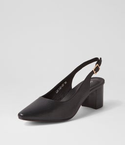 LUCINE DF BLACK BLACK HEEL LEATHER