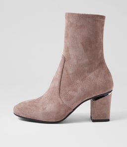 PALESHA DF TAUPE STRETCH MICROSUEDE
