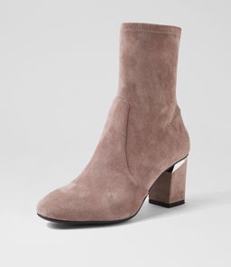 PALESHA DF TAUPE STRETCH MICROSUEDE