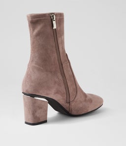 PALESHA DF TAUPE STRETCH MICROSUEDE