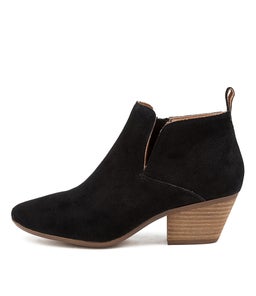 ISHAR DF BLACK NATURAL HEEL SUEDE