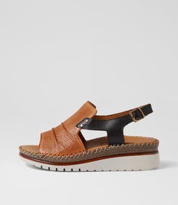 ILIANA DF TAN BLACK LEATHER
