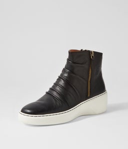 SAULINA DF BLACK WHITE SOLE LEATHER