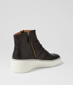 SAULINA DF BLACK WHITE SOLE LEATHER