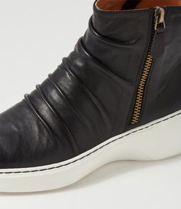 SAULINA DF BLACK WHITE SOLE LEATHER