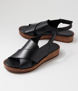 ANETT DF BLACK NATURAL SOLE LEATHER