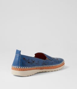 MOALA DF DEEP BLUE TAN LEATHER