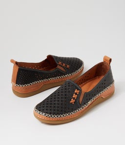 YASON DF BLACK TAN LEATHER