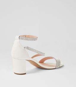 FENERY DF SILVER WHITE JEWELS LEATHER