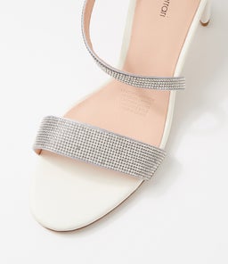 FENERY DF SILVER WHITE JEWELS LEATHER