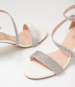 FENERY DF SILVER WHITE JEWELS LEATHER