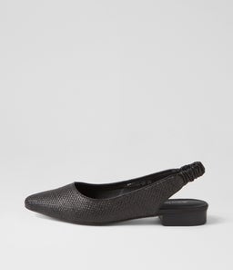 DIORAH DF BLACK WOVEN LEATHER