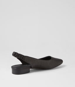 DIORAH DF BLACK WOVEN LEATHER