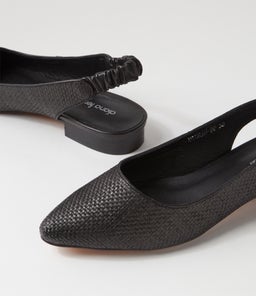 DIORAH DF BLACK WOVEN LEATHER