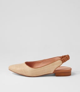 DIORAH DF NATURAL DK TAN WOVEN LEATHER