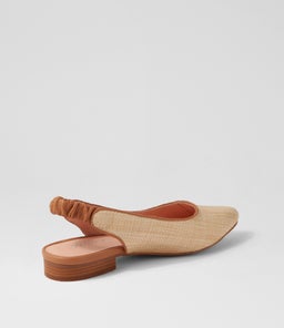 DIORAH DF NATURAL DK TAN WOVEN LEATHER
