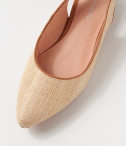 DIORAH DF NATURAL DK TAN WOVEN LEATHER