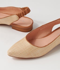 DIORAH DF NATURAL DK TAN WOVEN LEATHER