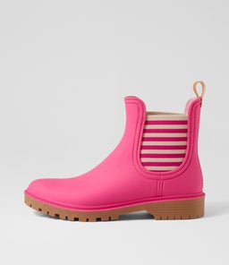 LAURINA2 DF FUCHSIA STRIPE GUMBOOT