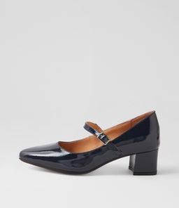 OVALE DF NAVY PATENT LEATHER