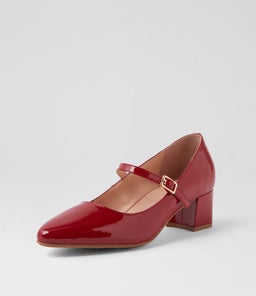 OVALE DF DEEP RED PATENT LEATHER
