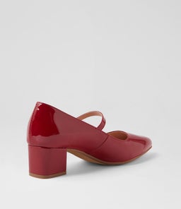 OVALE DF DEEP RED PATENT LEATHER