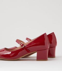 OVALE DF DEEP RED PATENT LEATHER