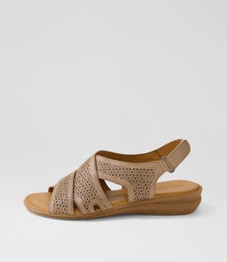 ELKAH DF PALE TAUPE LEATHER