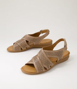 ELKAH DF PALE TAUPE LEATHER
