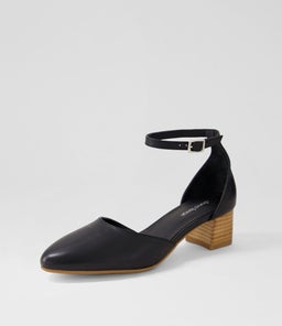 OMARLA DF BLACK NATURAL HEEL LEATHER