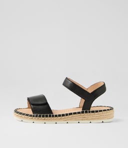LAREEN DF BLACK WHITE SOLE LEATHER