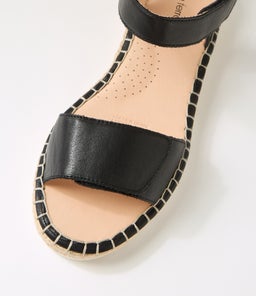 LAREEN DF BLACK WHITE SOLE LEATHER