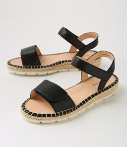 LAREEN DF BLACK WHITE SOLE LEATHER