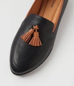 LORRAYNE DF BLACK DK TAN LEATHER