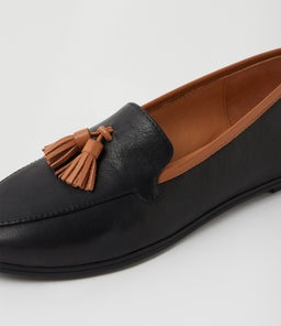 LORRAYNE DF BLACK DK TAN LEATHER