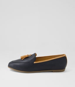 LORRAYNE DF NAVY DK TAN LEATHER
