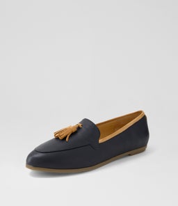 LORRAYNE DF NAVY DK TAN LEATHER