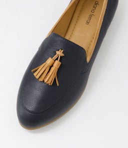 LORRAYNE DF NAVY DK TAN LEATHER