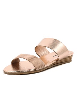 HADMY NUDE ROSE GOLD PUNCHED LEATHER LEATHER