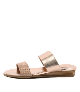 HADMY NUDE ROSE GOLD PUNCHED LEATHER LEATHER