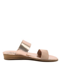 HADMY NUDE ROSE GOLD PUNCHED LEATHER LEATHER
